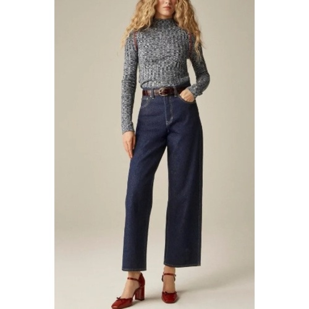 Banana Republic Womens High Rise Wide Leg Crop Jeans Dark Wash Indigo Blue 29/8T